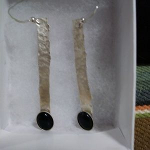 Sterling/onyx earrings